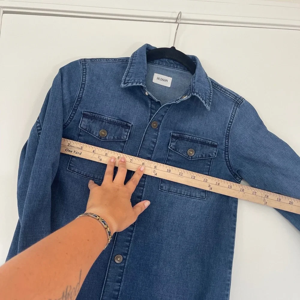 Hudson Long Sleeve Denim Girls' Button Snap Dress Girls‎ Size XL Dark Wash